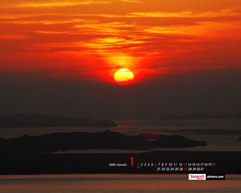 朝霞夕阳美景