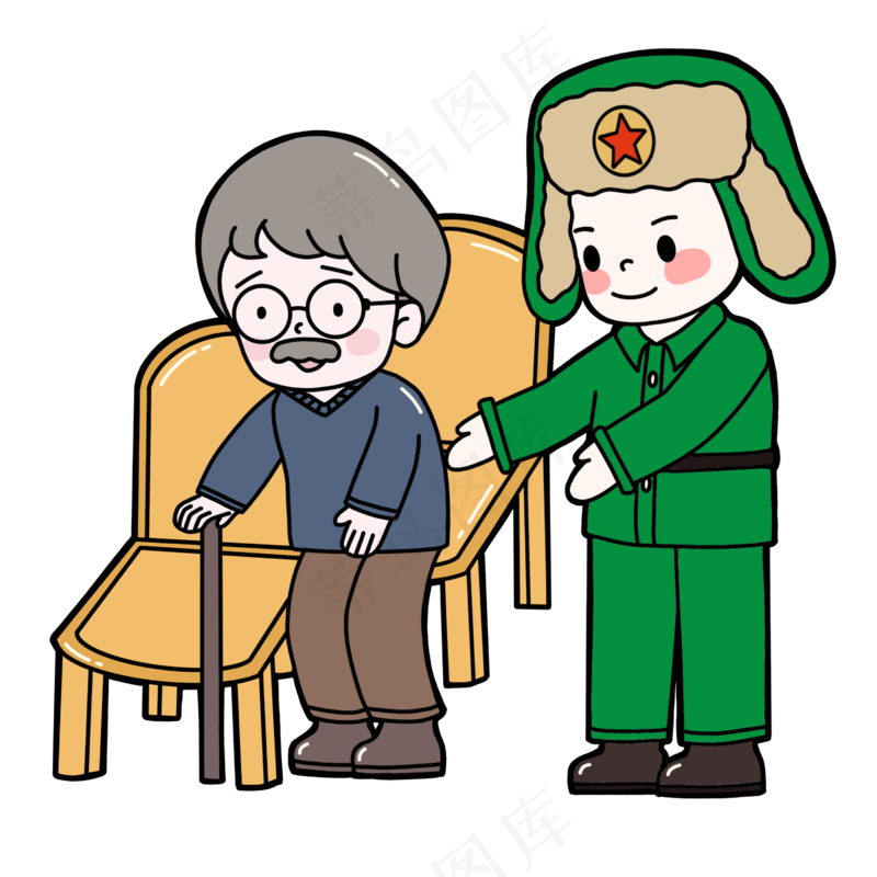 军绿色雷锋人物免扣元素 (20)