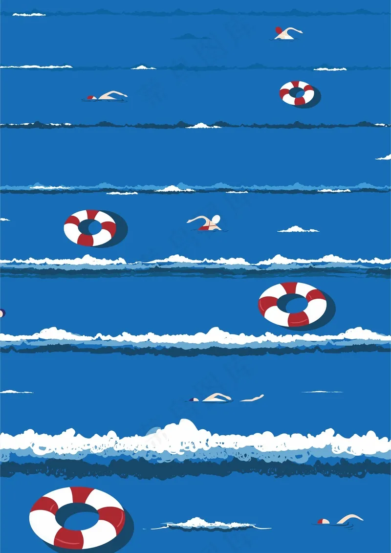 海浪游泳池 救生圈cdr矢量模版下载