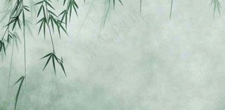 青色雨天竹叶竹子天青色烟雨雨水谷雨清明端午插画背景