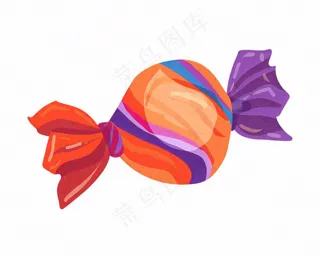 糖果彩色万圣节卡通插画免抠