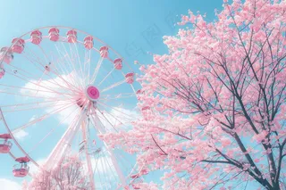 春日樱花花朵摄影图