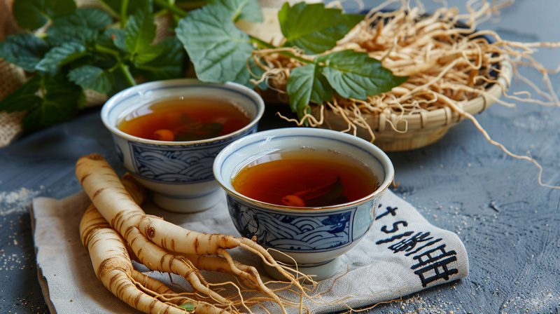 人参中药饮品背景