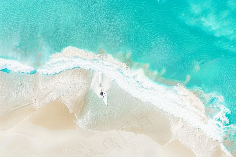 夏日海滩蓝色海洋度假摄影图(4032x2688)