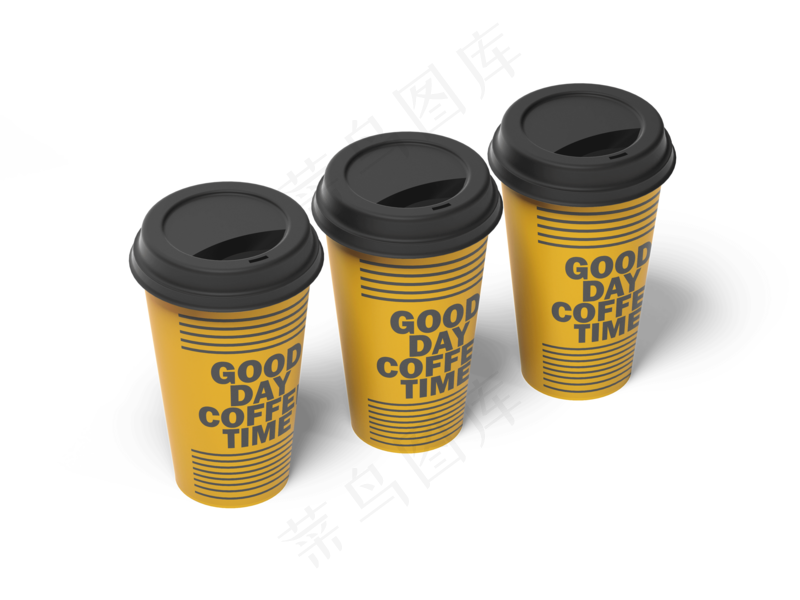 单色背景简约塑料咖啡杯样机30