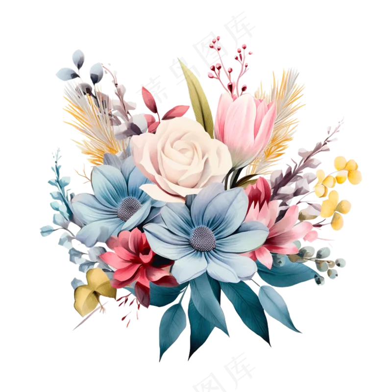 免抠手绘花束