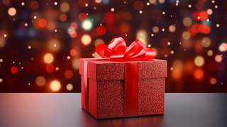 礼物惊喜新年圣诞节日礼物摄影图 