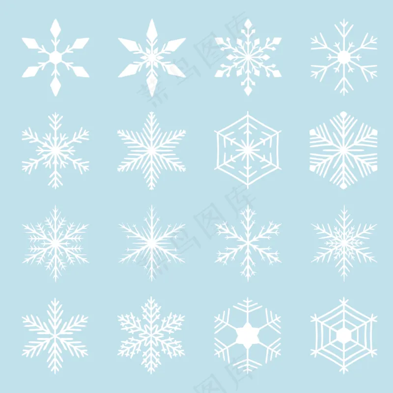 雪花免扣矢量素材ai矢量模版下载