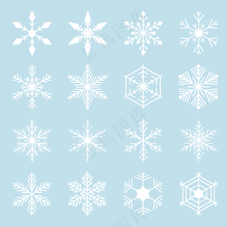 雪花免扣矢量素材