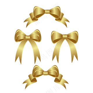 金色蝴蝶结免扣矢量AI素材
