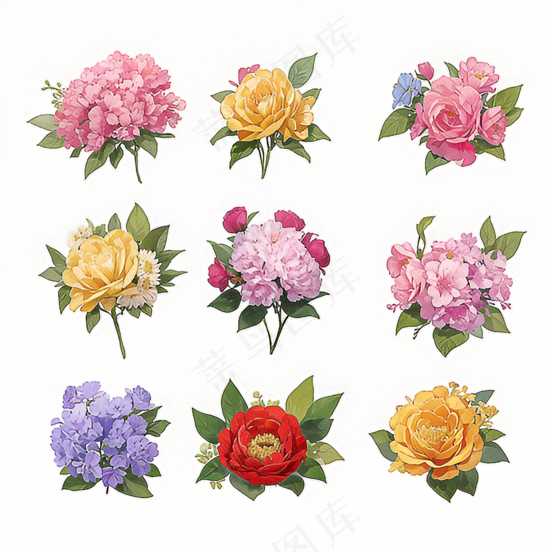 红色黄色粉色玫瑰花免抠素材189