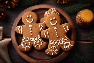 姜饼人饼干圣诞节日摄影图 