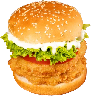 鸡腿堡汉堡双层鸡肉汉堡PNG素材 鸡腿堡汉堡双层鸡肉汉堡PNG素材
