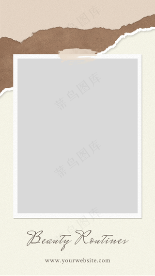 棕色背景撕裂风照片竖立形相册3