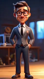 3D卡通人物老板男士1