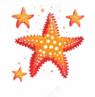 海星海洋卡通插画免抠