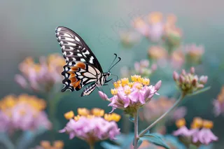 蝴蝶春天花丛蝶恋花摄影图