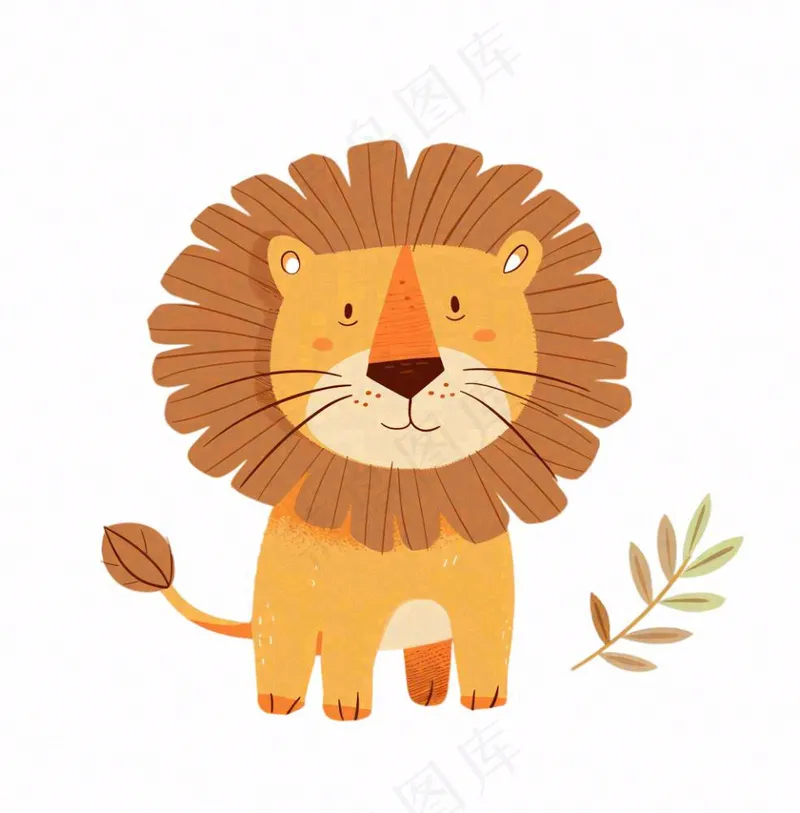 狮子动物卡通插画免抠(1024x1040)