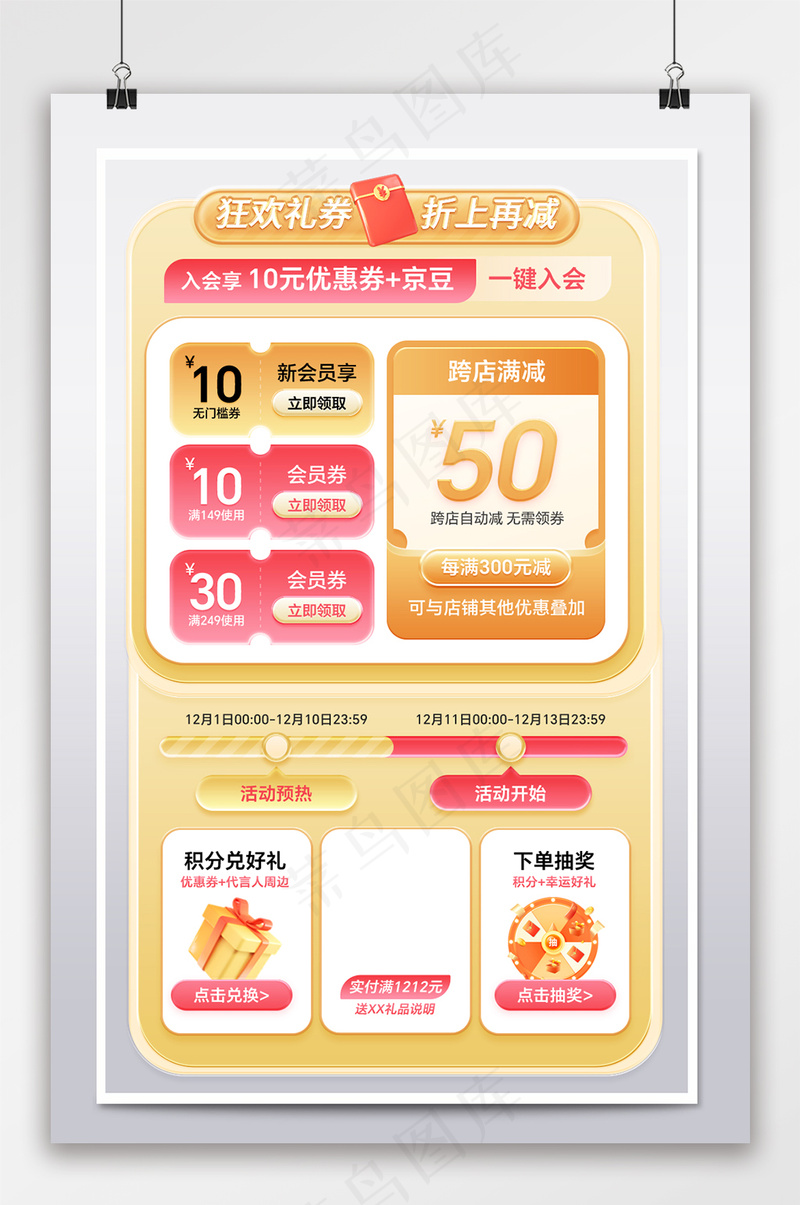创新电商淘宝优惠券psd模版下载