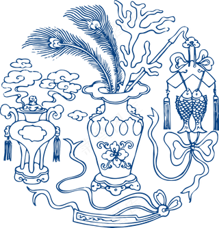 古代青花瓷图案花纹中国风图案祥云纹理传统图腾矢量AI设计免扣素材