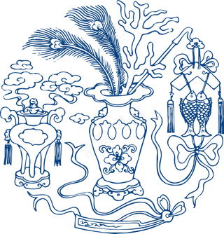 古代青花瓷图案花纹中国风图案祥云纹理传统图腾矢量AI设计免扣素材