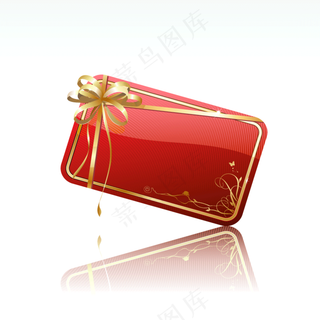 红色书签装饰免扣矢量AI素材