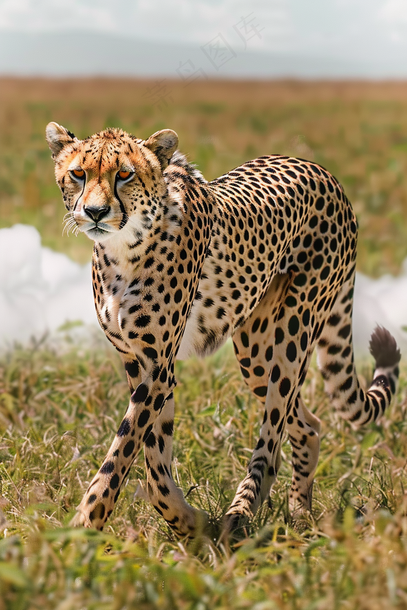 草原上的猎豹国家保护动物非洲摄影图