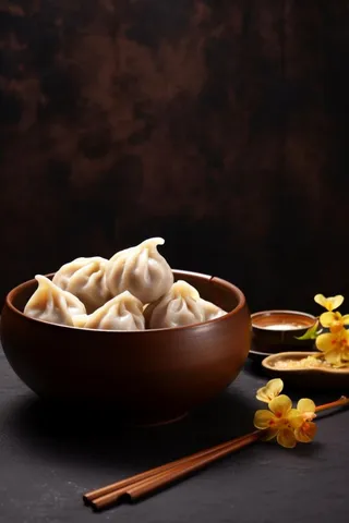 传统简约饺子美食背景