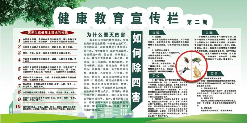 健康教育宣传栏psd模版下载