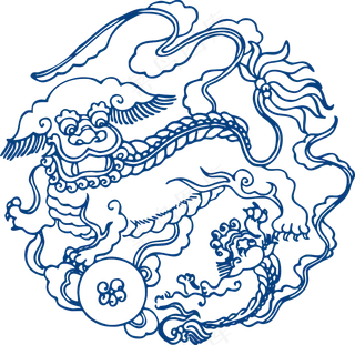 古代青花瓷图案花纹中国风图案祥云纹理传统图腾PNG免扣素材