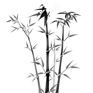 中国风水墨竹子图片古风竹叶竹林水彩手绘插画PNG免扣设计
