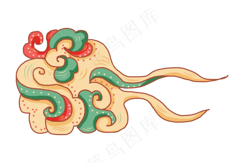 国潮敦煌云纹祥云插画免扣素材 (16)
