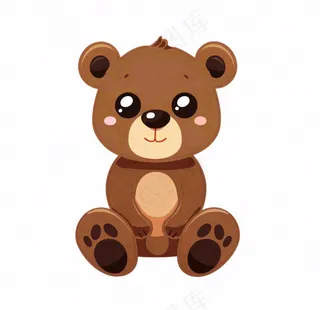 棕熊浣熊动物卡通插画免抠