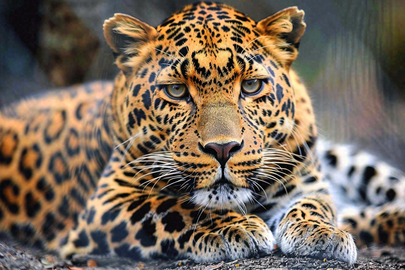 猎豹趴着休息的动物保护动物摄影图