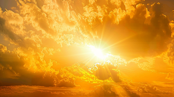 清晨日出朝霞云层山川摄影图