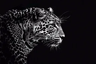 黑暗中的猎豹头部特写动物摄影图