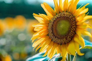 向日葵向阳生长鲜花摄影图