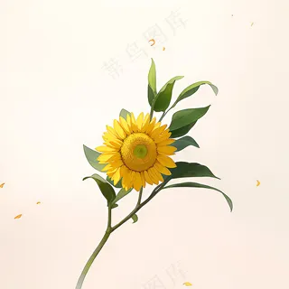 白色黄色手绘新中式风格花植物30 白色黄色手绘新中式风格花植物30