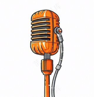麦克风话筒音乐卡通插画免抠
