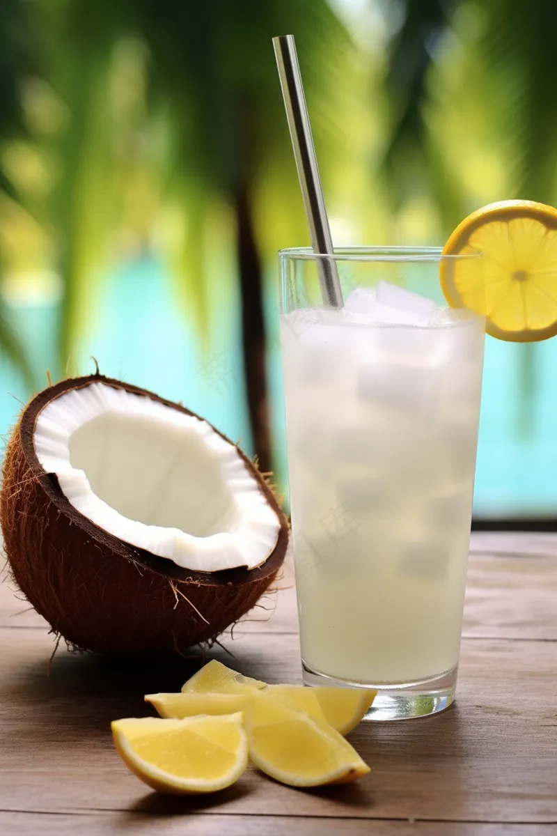 夏日椰汁椰子果汁摄影图(2688x4032)