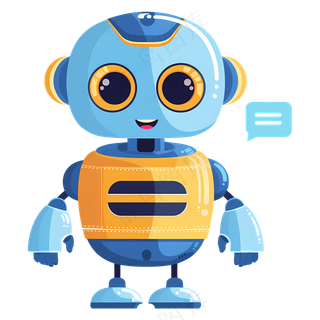 免抠一个可爱的卡通机器人