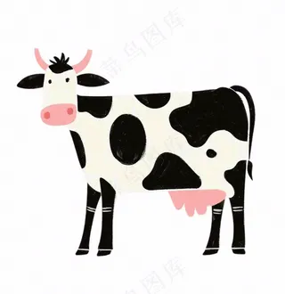 奶牛动物牲畜卡通插画免抠