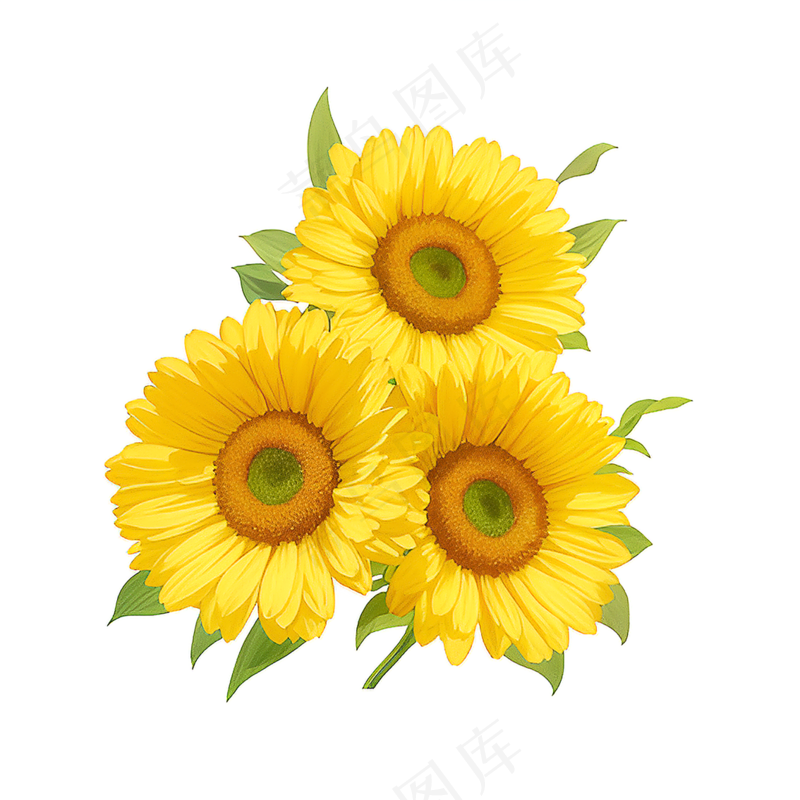 黄色向日葵花朵免抠素材63