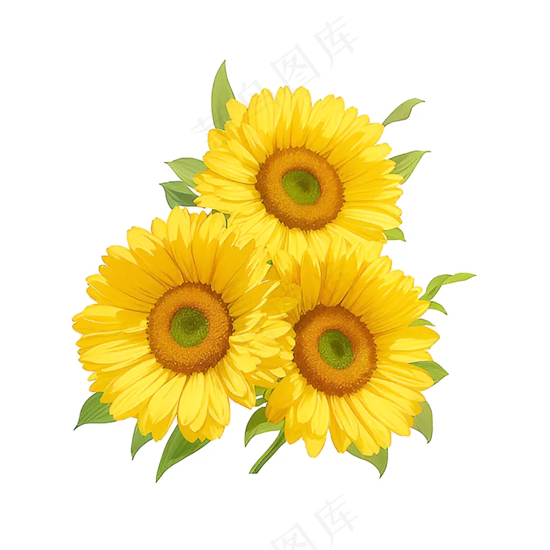 黄色向日葵花朵免抠素材63