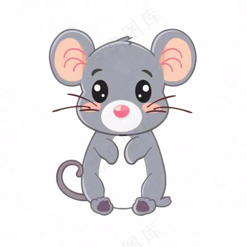 老鼠十二生肖卡通插画免抠(1024x1024)
