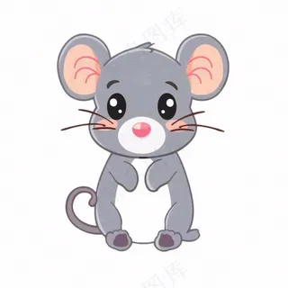 老鼠十二生肖卡通插画免抠