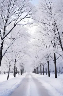 路边雪景唯美背景