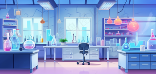 科学化学实验室卡通插画背景