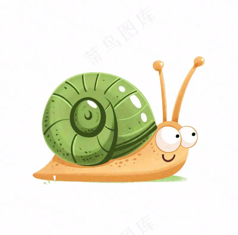 绿色蜗牛昆虫卡通插画免抠(1040x1024)