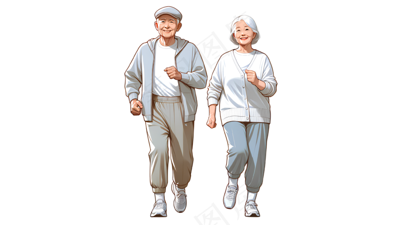 慢跑运动的老头老太太